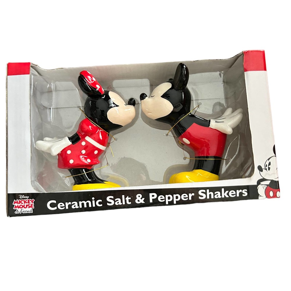 MICKEY MOUSE CERAMIC SALT & PEPPER SHAKERS BRAND NEW IN BOX